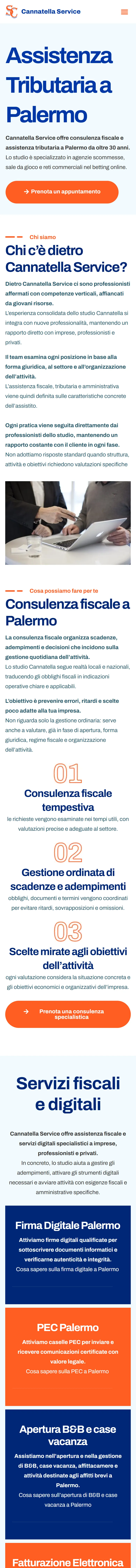 Home di cannatellaservice.it a pagina intera, su telefono
