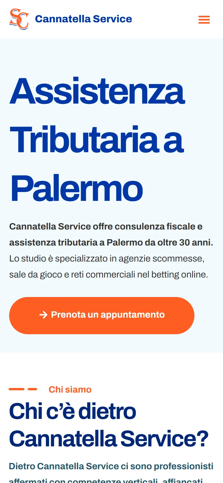 Prima schermata di cannatellaservice.it su telefono, catturata dal vivo