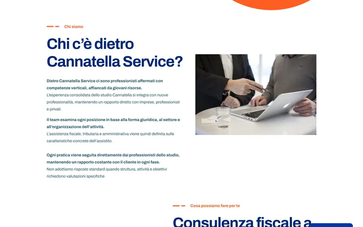 Pagina «Chi siamo» del progetto Cannatella Service