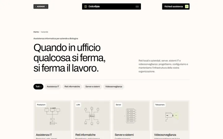 Pagina «Aziende» del progetto DottorByte