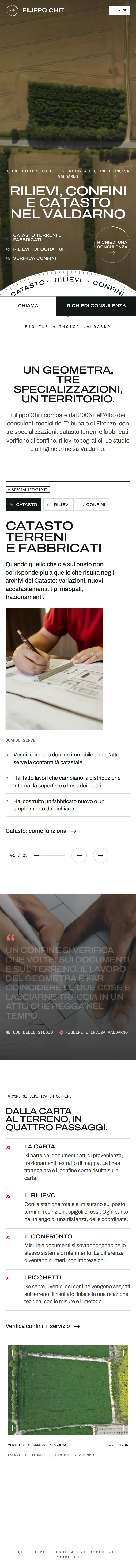 Home di Geom. Filippo Chiti a pagina intera, su telefono