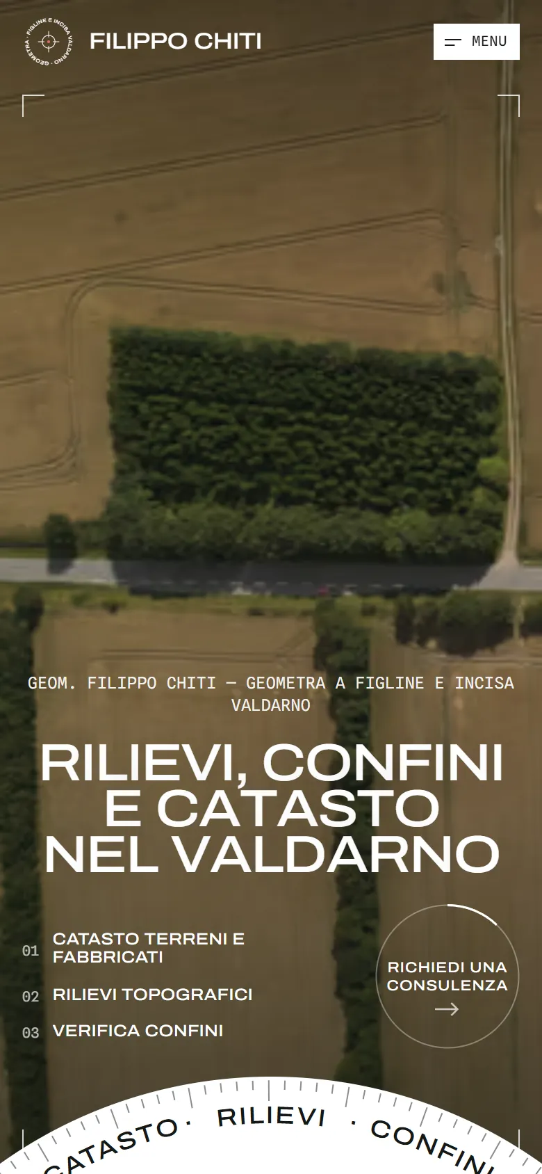 Prima schermata di Geom. Filippo Chiti su telefono, dalla bozza di presentazione