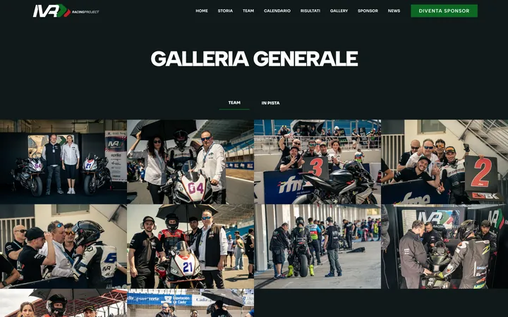 Pagina «Galleria» del progetto IVR Racing Project