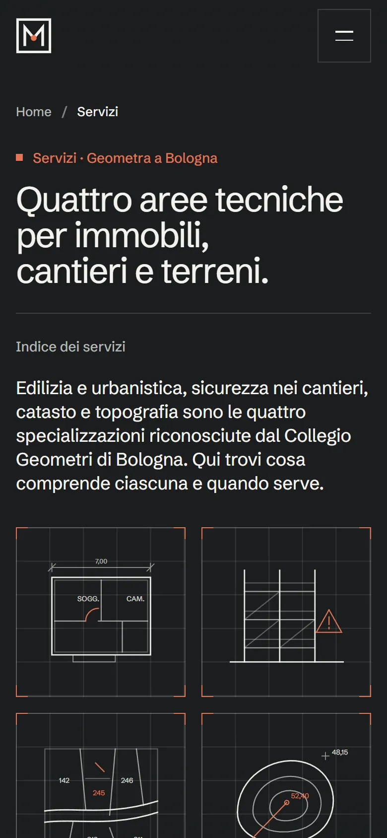 Prima schermata di Geom. Filippo Marzaduri su telefono, dalla bozza di presentazione
