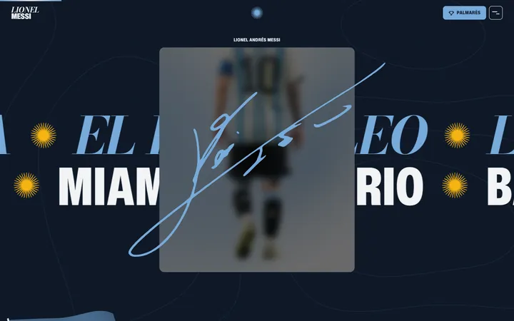 Pagina «La firma che si scrive con lo scroll» del progetto Lionel Messi · Tributo