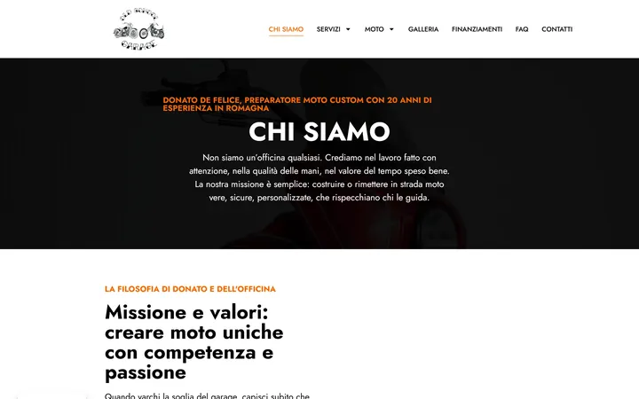 Pagina «Chi siamo» del progetto OldSchoolGarage