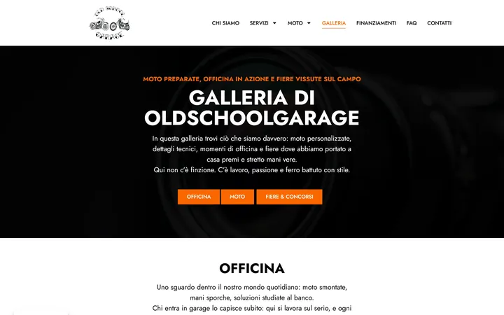Pagina «Galleria» del progetto OldSchoolGarage