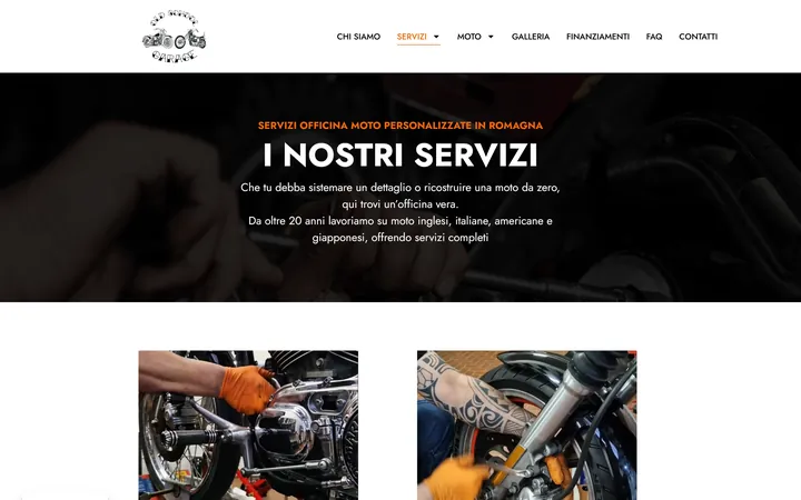 Pagina «Servizi» del progetto OldSchoolGarage