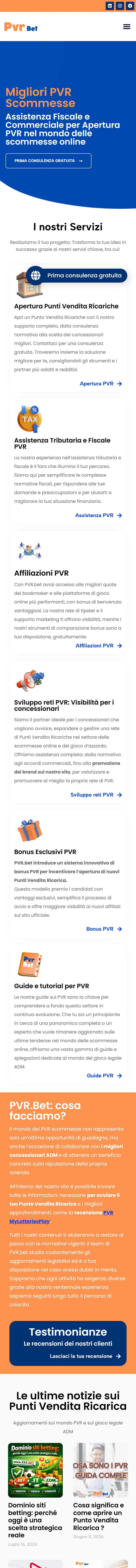 Home di pvr.bet a pagina intera, su telefono