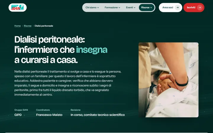 Pagina «Risorse cliniche» del progetto SIAN Italia