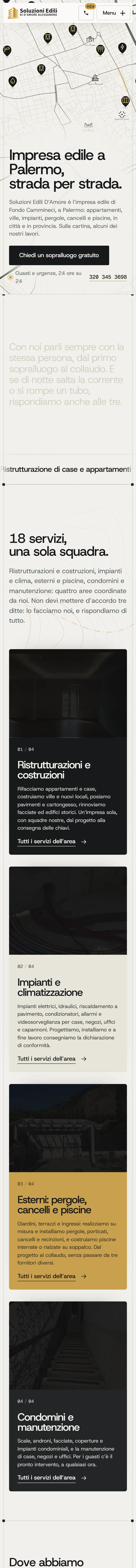 Home di soluzioniedilidamore.it a pagina intera, su telefono