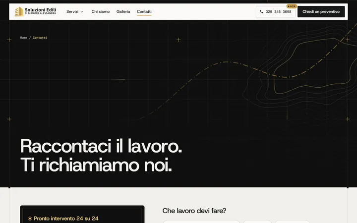 Pagina «Contatti» del progetto Soluzioni Edili D’Amore