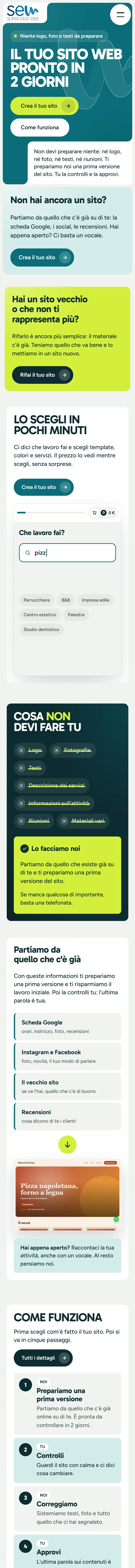 Home di supereasyweb.it a pagina intera, su telefono