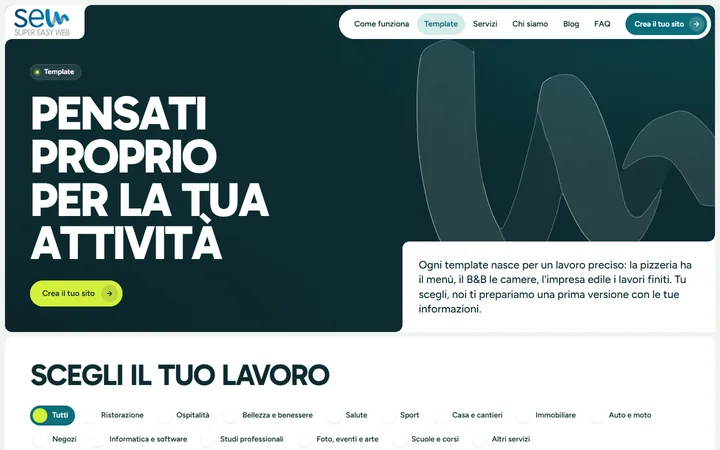 Pagina «Template» del progetto Super Easy Web