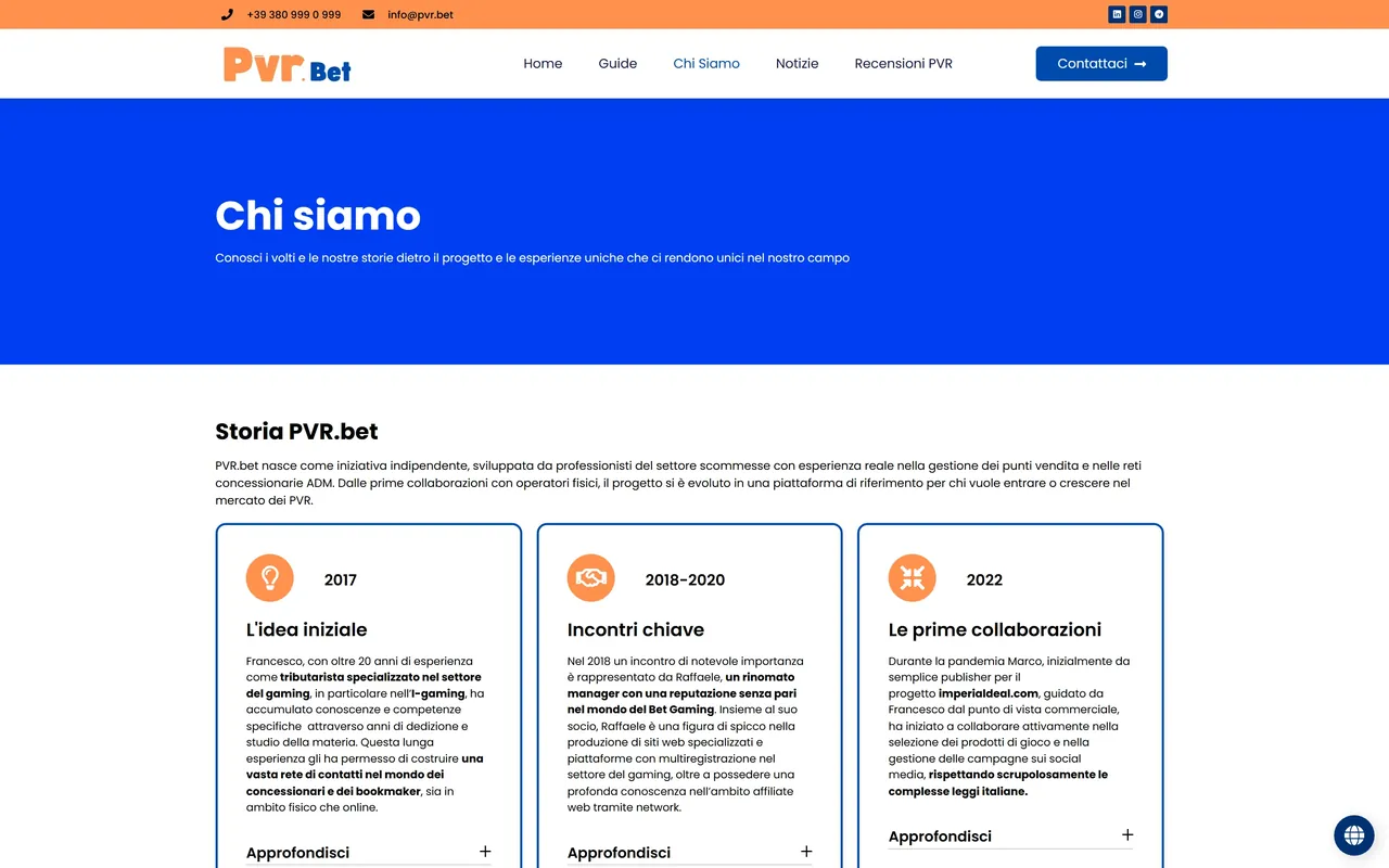 Chi siamo — PVR.bet