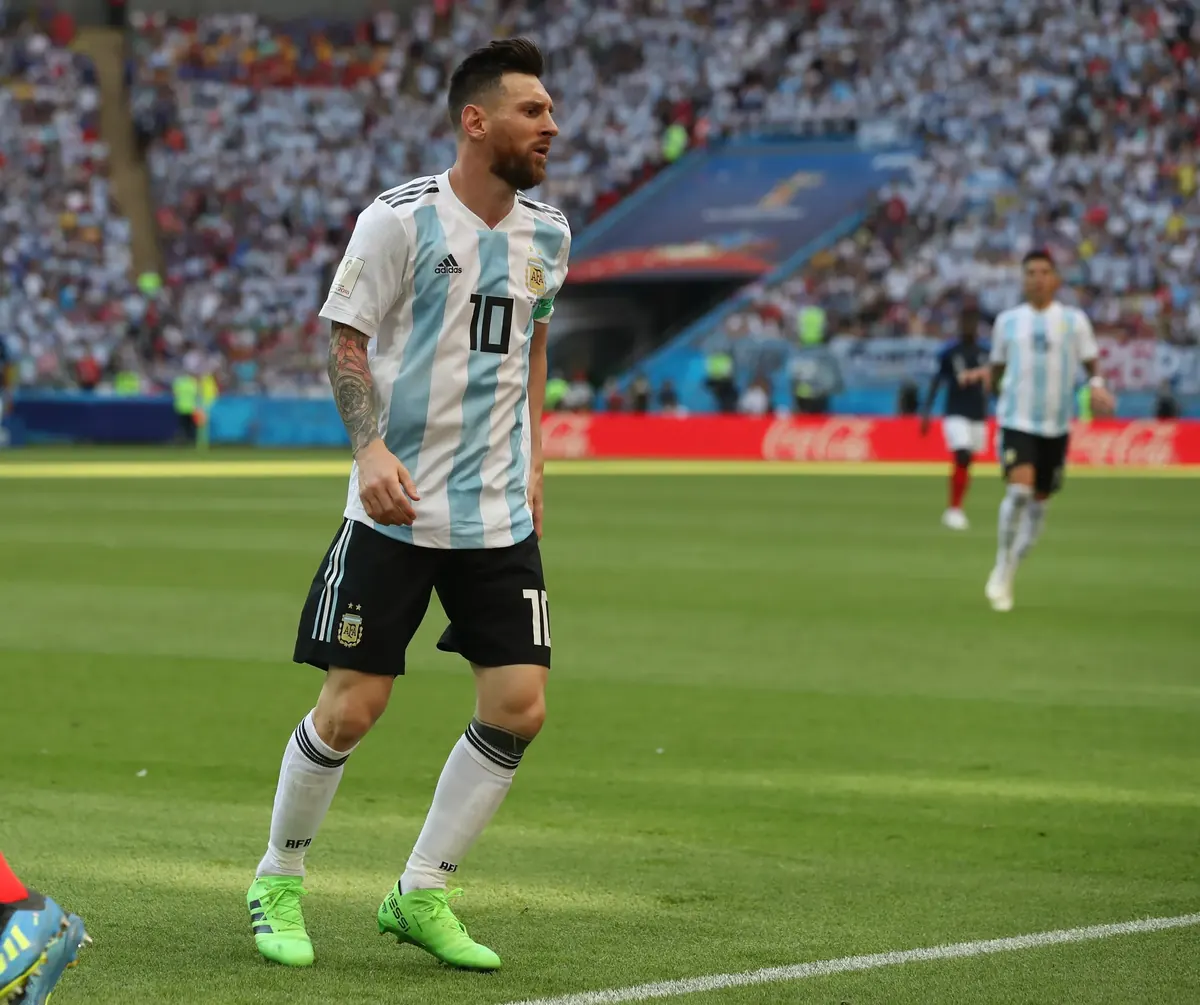 Messi in campo contro la Francia ai Mondiali 2018